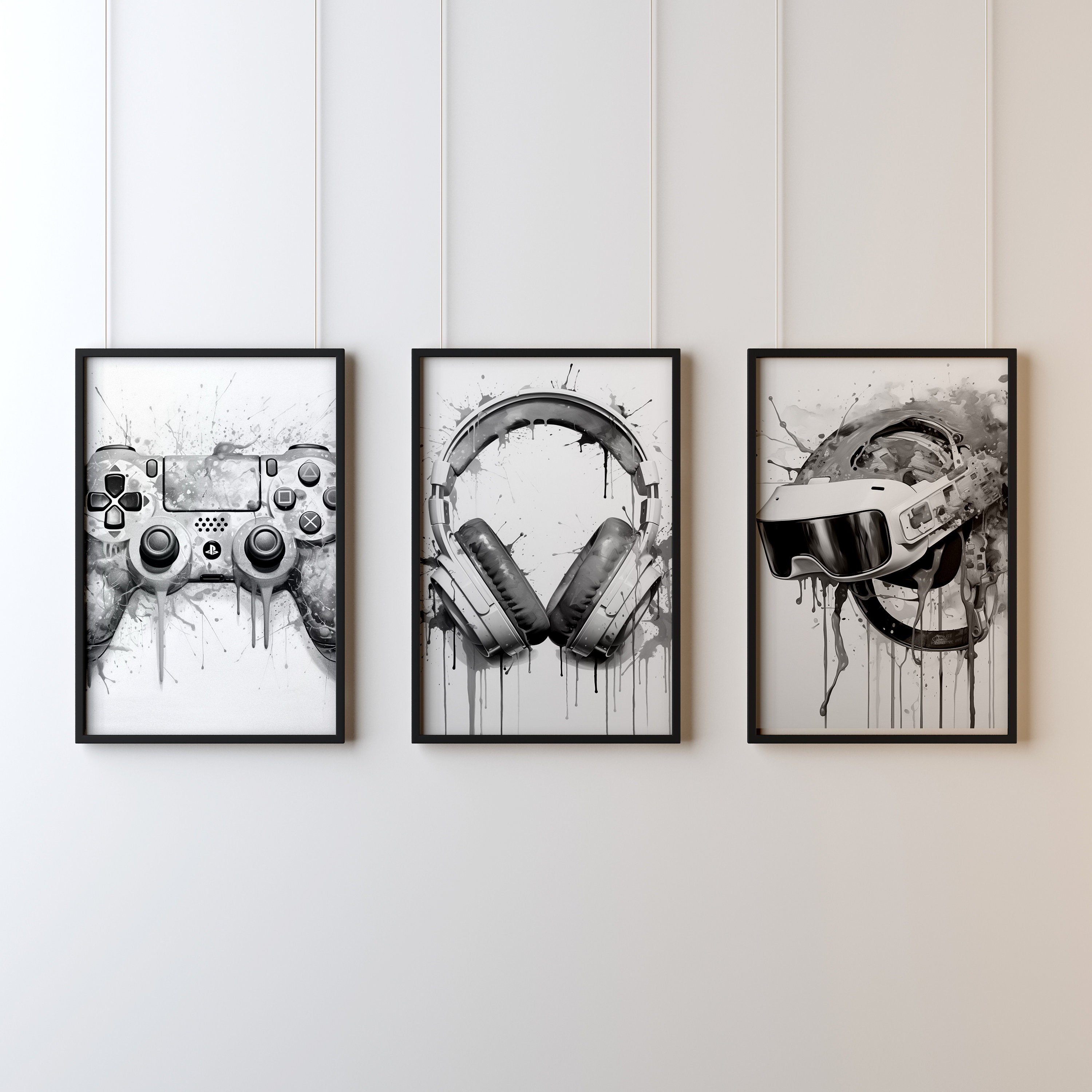 Set di 3 stampe artistiche di videogiochi, download digitale di videogiochi, stampe di videogiochi, decorazioni per videogiochi, stampe da parete di v