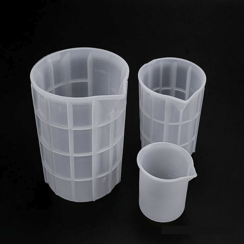 Misurini da 100 ml, 300 ml, 700 ml per strumenti di fornitura di resina Misurini in silicone riutilizzabili per resina epossidica, antiscivolo, senza