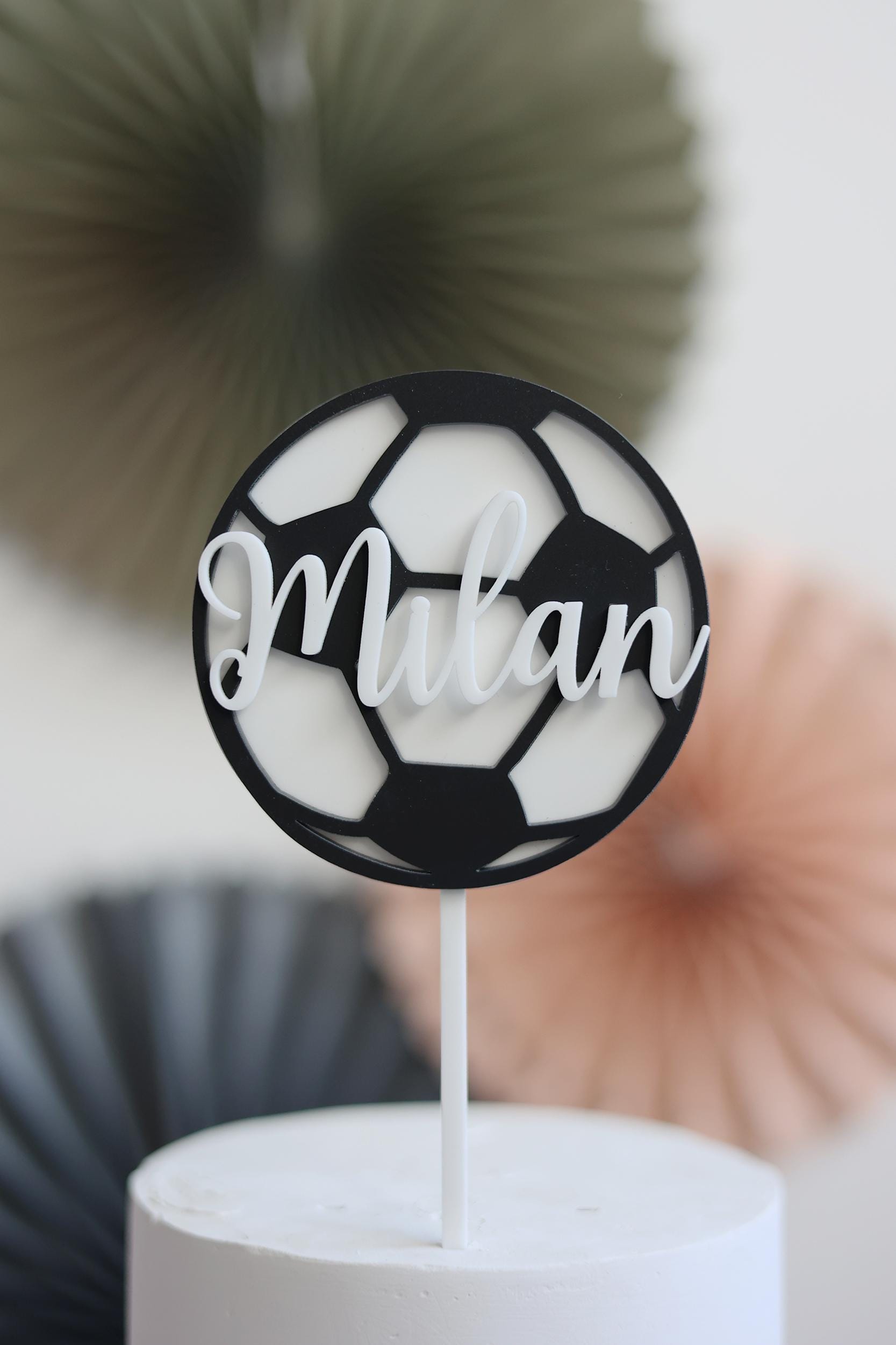Topper per torta Calcio Calcio Acrilico - Topper per torta Decorazione per torta Topper per torta Topper per torta Nomi per torta