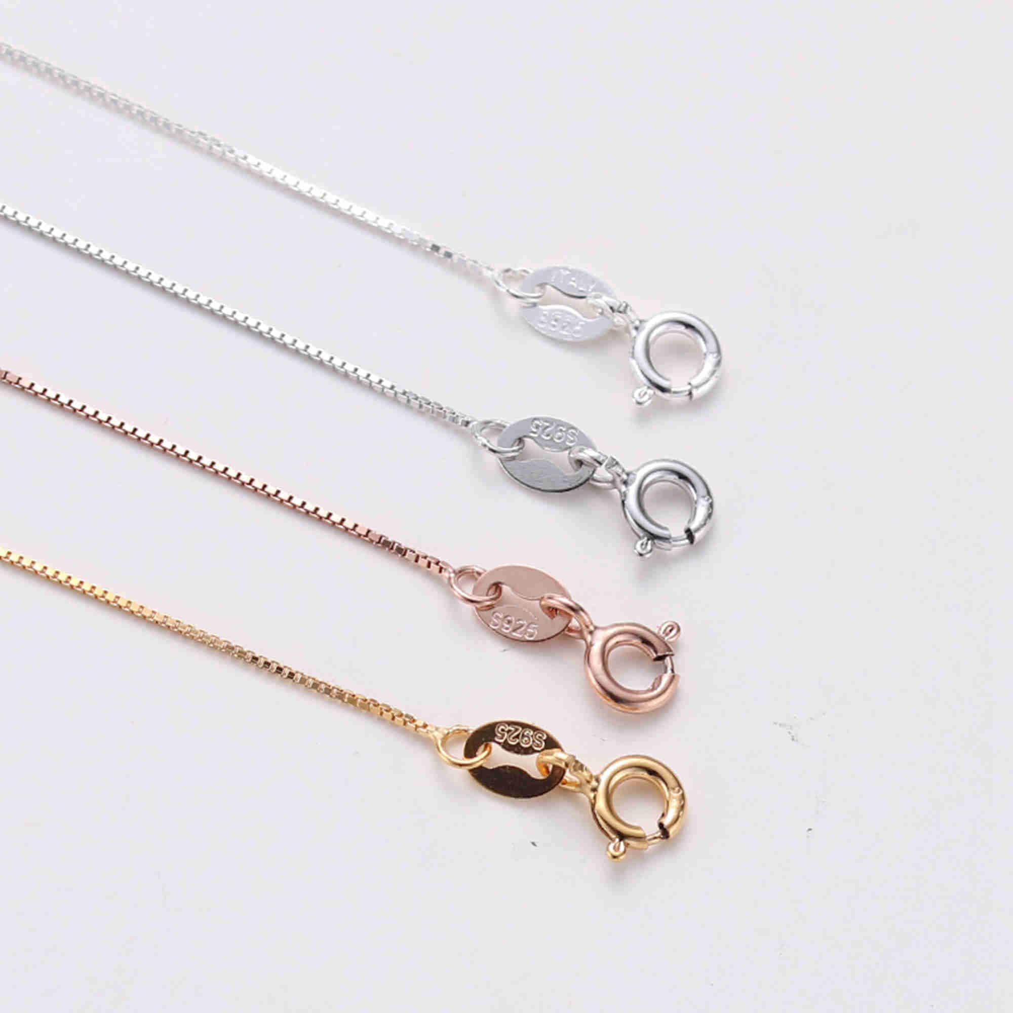 "Collana con catena a maglie larghe in argento Sterling 925 da 15,7\" a 17,7\", collana con catena a maglie larghe in argento Sterling 925, collana rifin"
