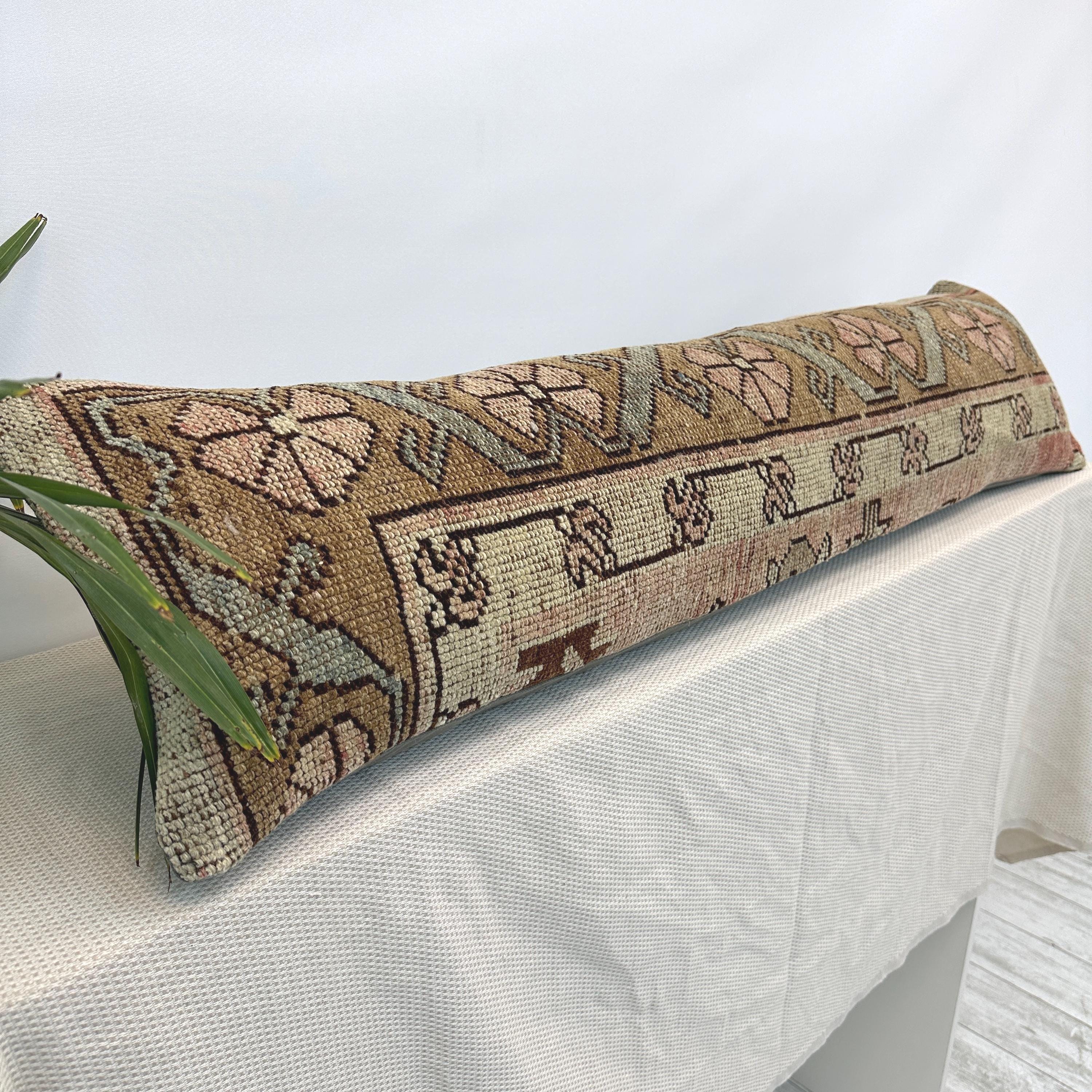 "Cuscino lungo da letto Boho, 12x48\", cuscino etnico, cuscino turco, cuscino vintage, federa per cuscino, cuscino kilim, cuscino di lana, cuscino kilim"