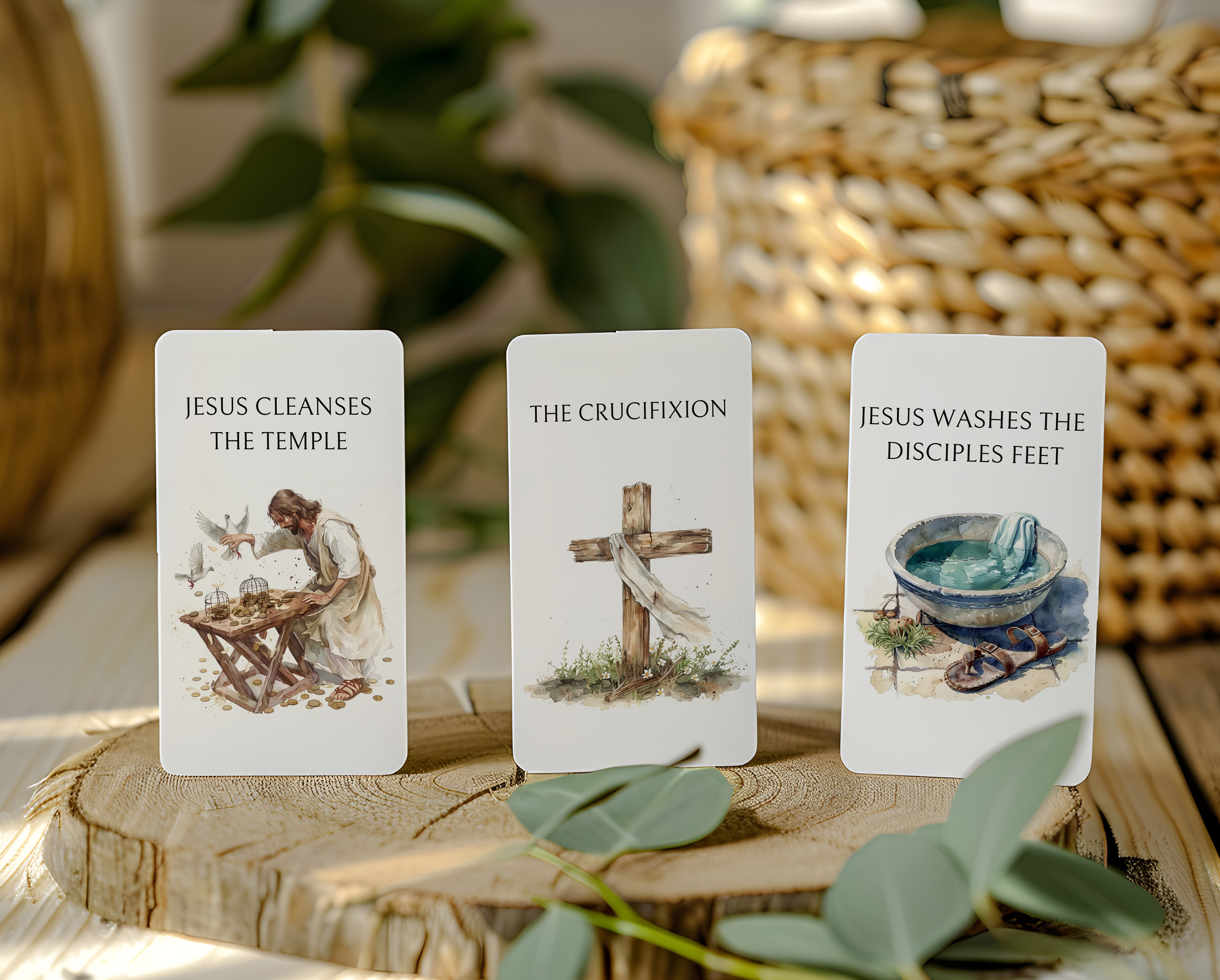 Schede di storie di Pasqua per bambini / Schede di studio della Settimana Santa / Schede di storie di Pasqua stampabili / Avvento di Pasqua / Schede d