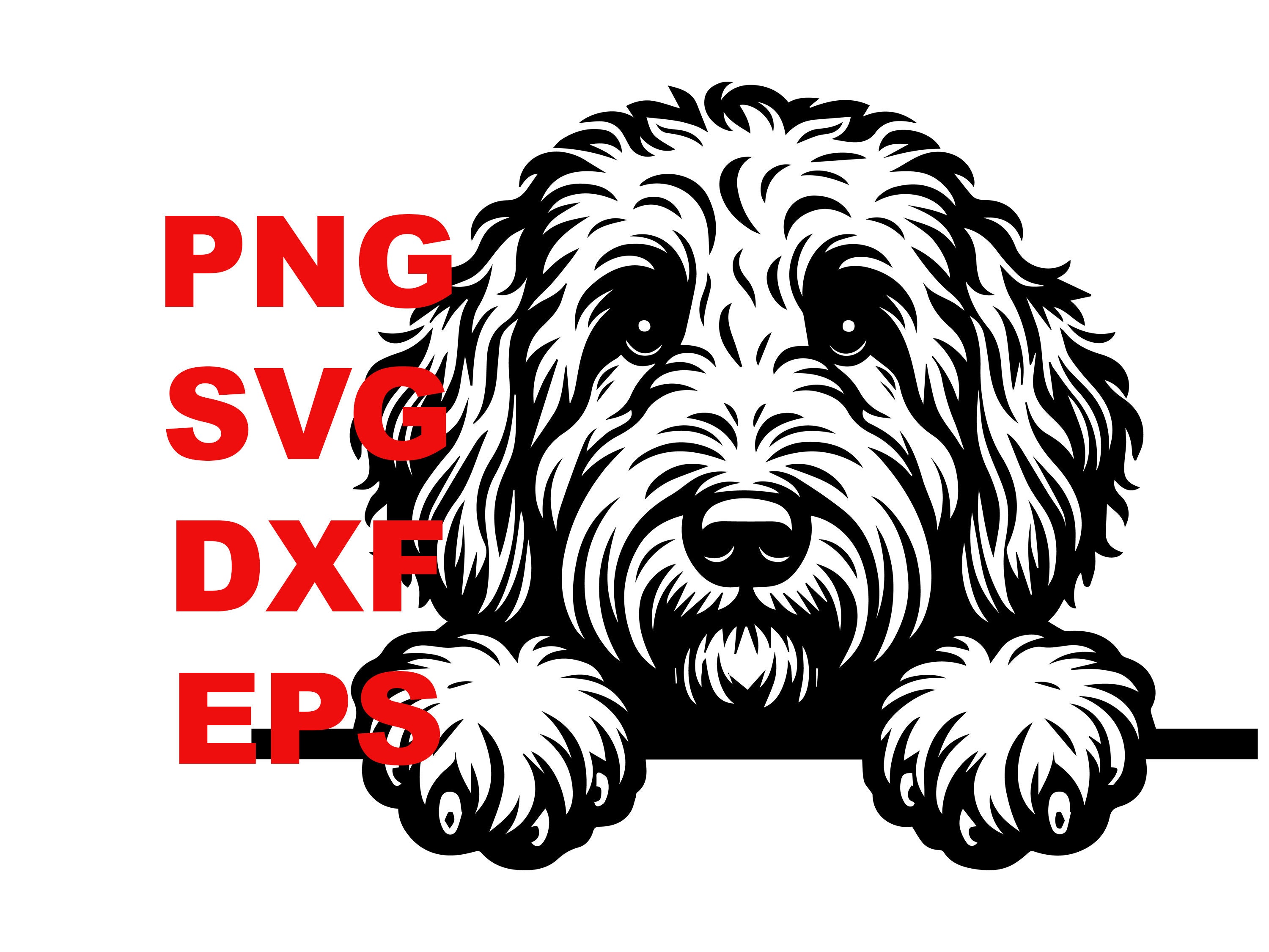 Labradoodle Golden Doodle Peeking SVG PNG Clipart Cane Mamma Uso Commerciale Peeking Dog Cut File DXF eps Doodle Mamma Doodle Papà