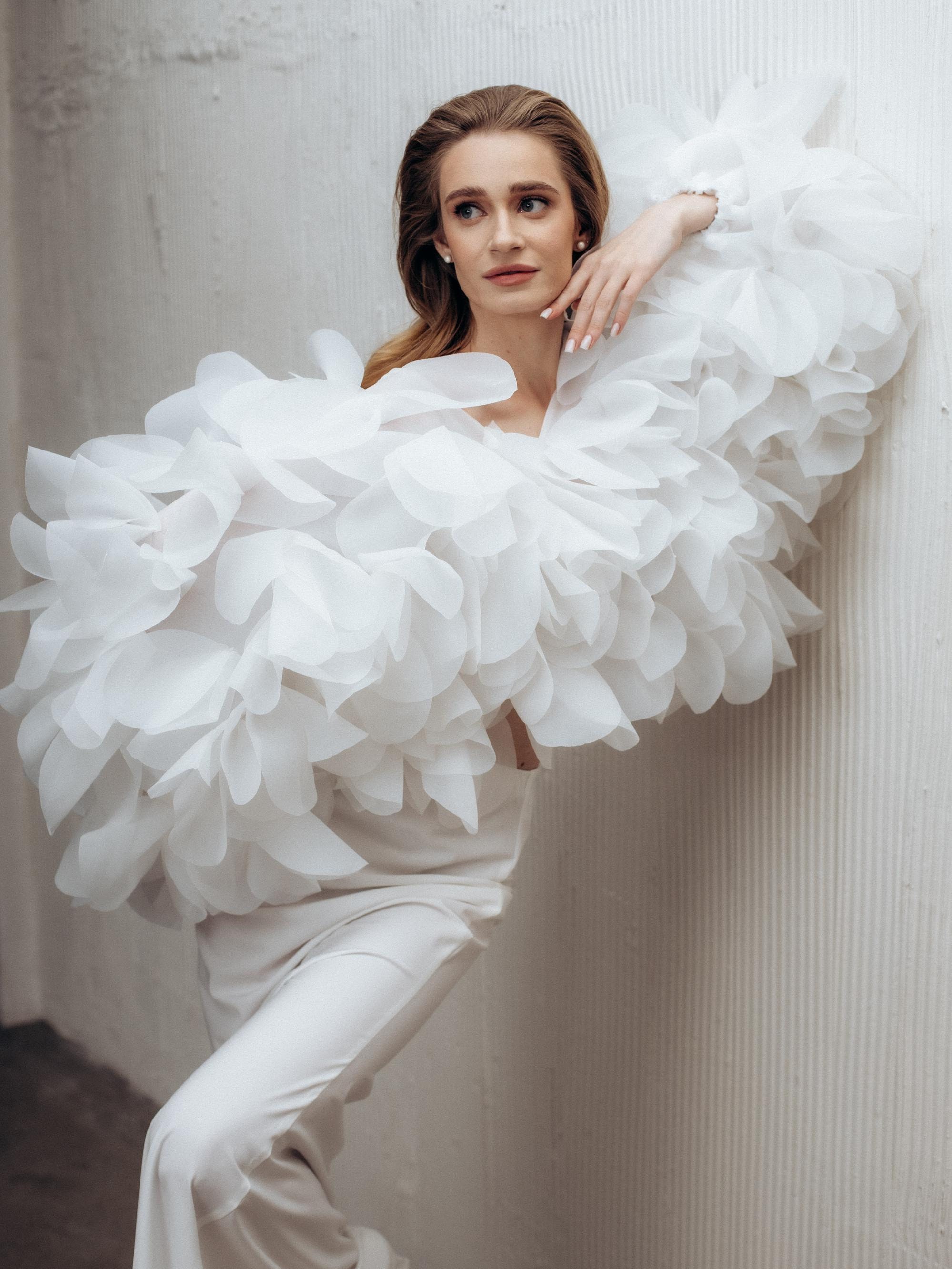 Top bolero da sposa gonfio, Top per abito da sposa, Bolero floreale da sposa, Giacca da sposa per abito, Top camicetta da sposa, Copriabito da sposa
