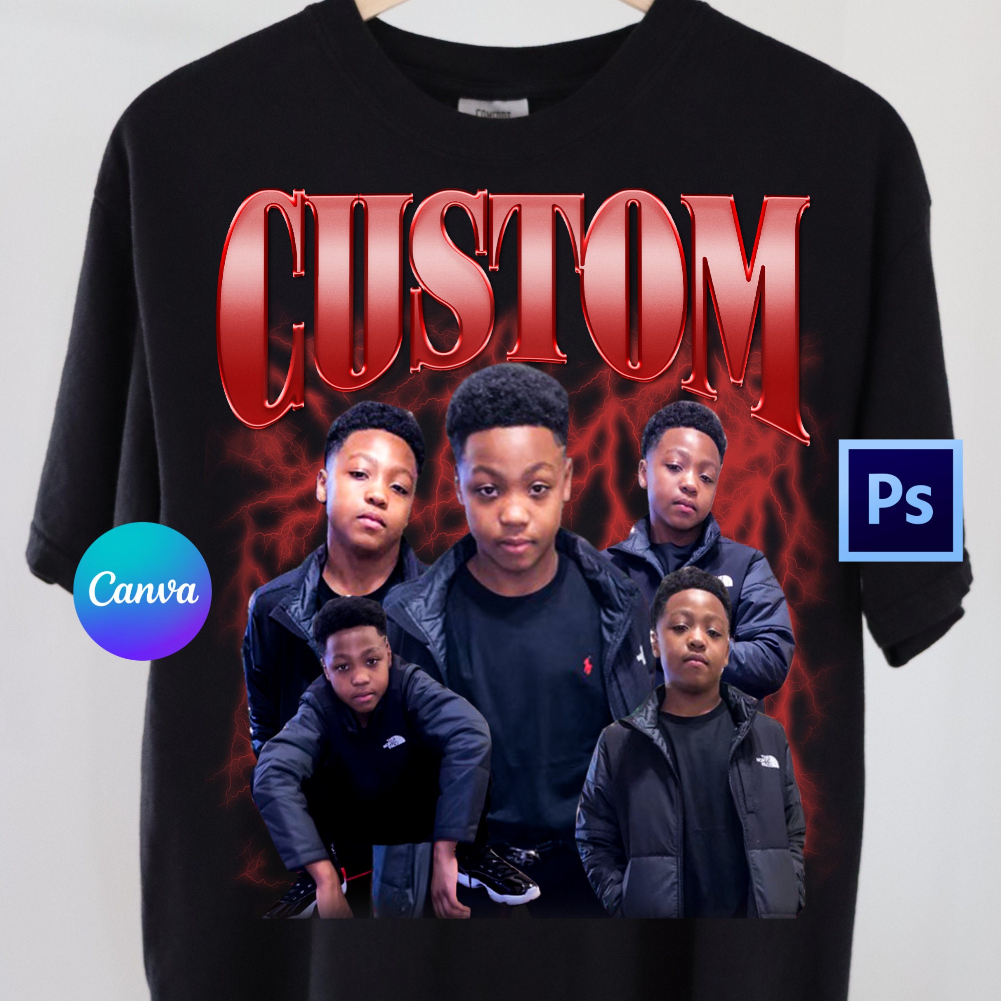 Modello di maglietta bootleg Canva / Modello di maglietta modificabile Canva / Modello di maglietta rap bootleg / Modello di maglietta Canva / Modific