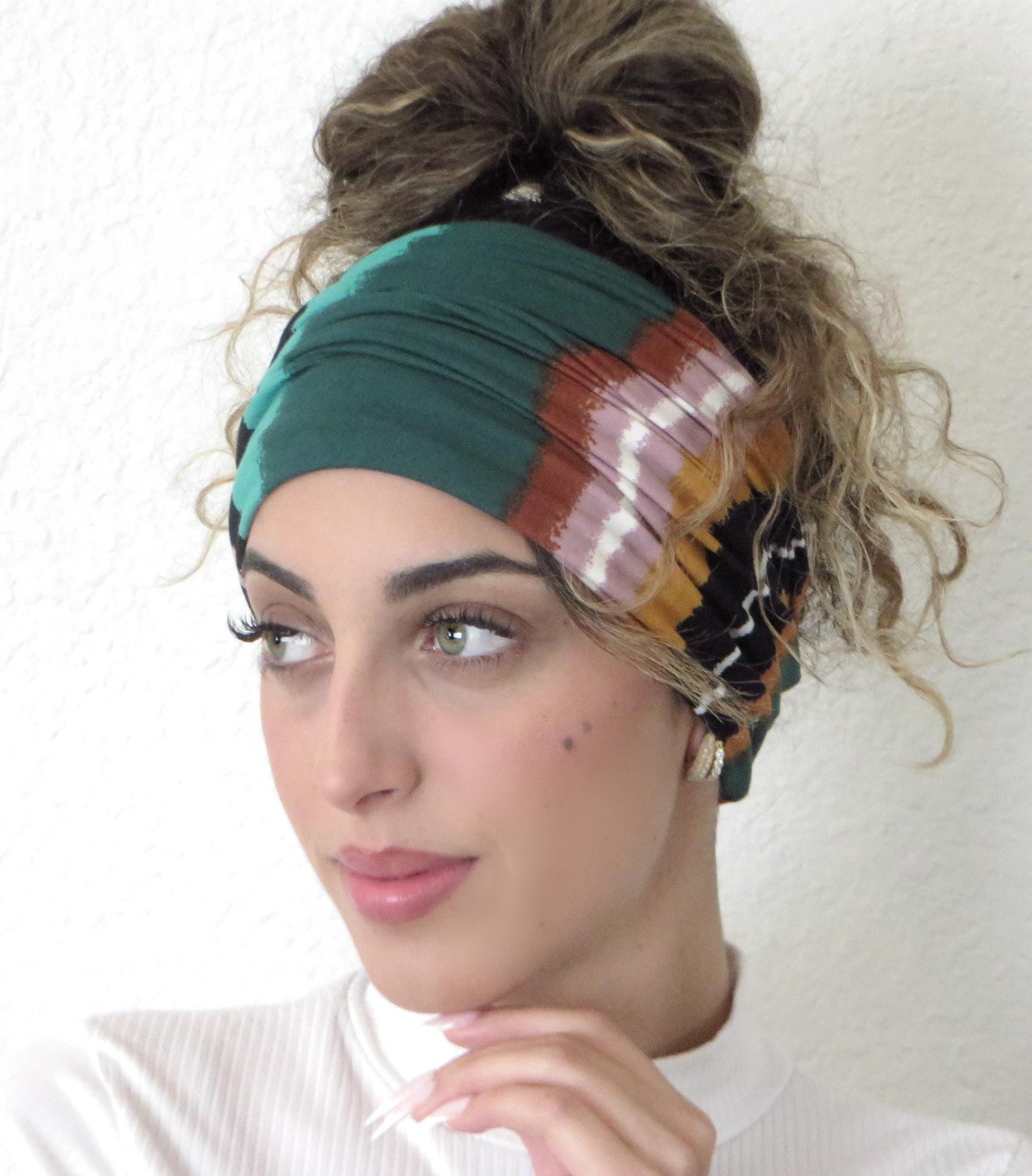 Fascia per capelli Boho, fascia per capelli arricciata, fascia per capelli extra larga, fascia per capelli yoga, fascia per capelli da corsa, fascia p