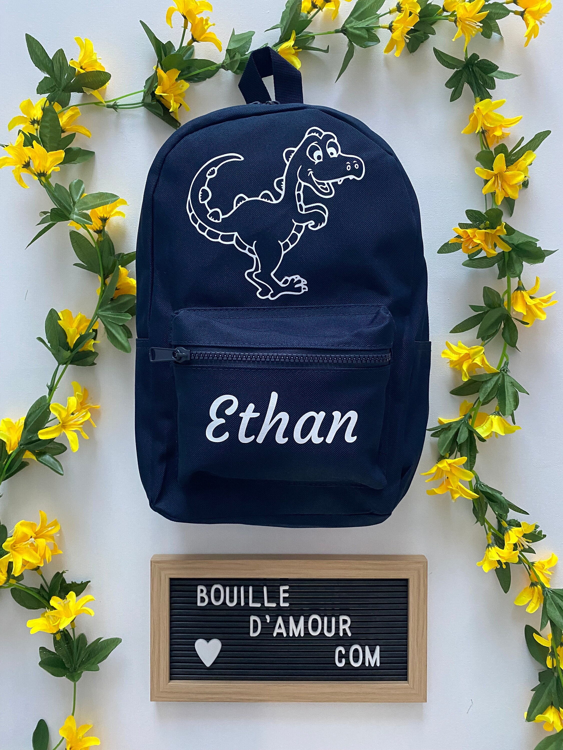 Zaino per bambini con dinosauri - Zaino per la scuola materna - Zaino personalizzato - Zaino per bambini personalizzato - Zaino per il nome - Zaino pe