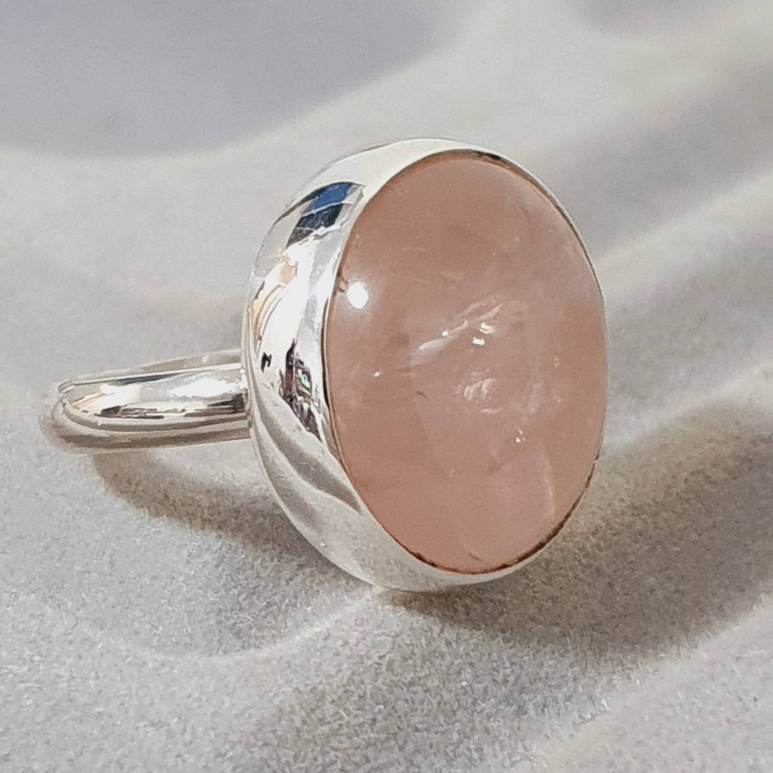 Anelli di quarzo rosa argento sterling 925, anelli di pietre preziose di quarzo rosa, anelli d'argento di quarzo rosa, anelli di quarzo rosa genuini,