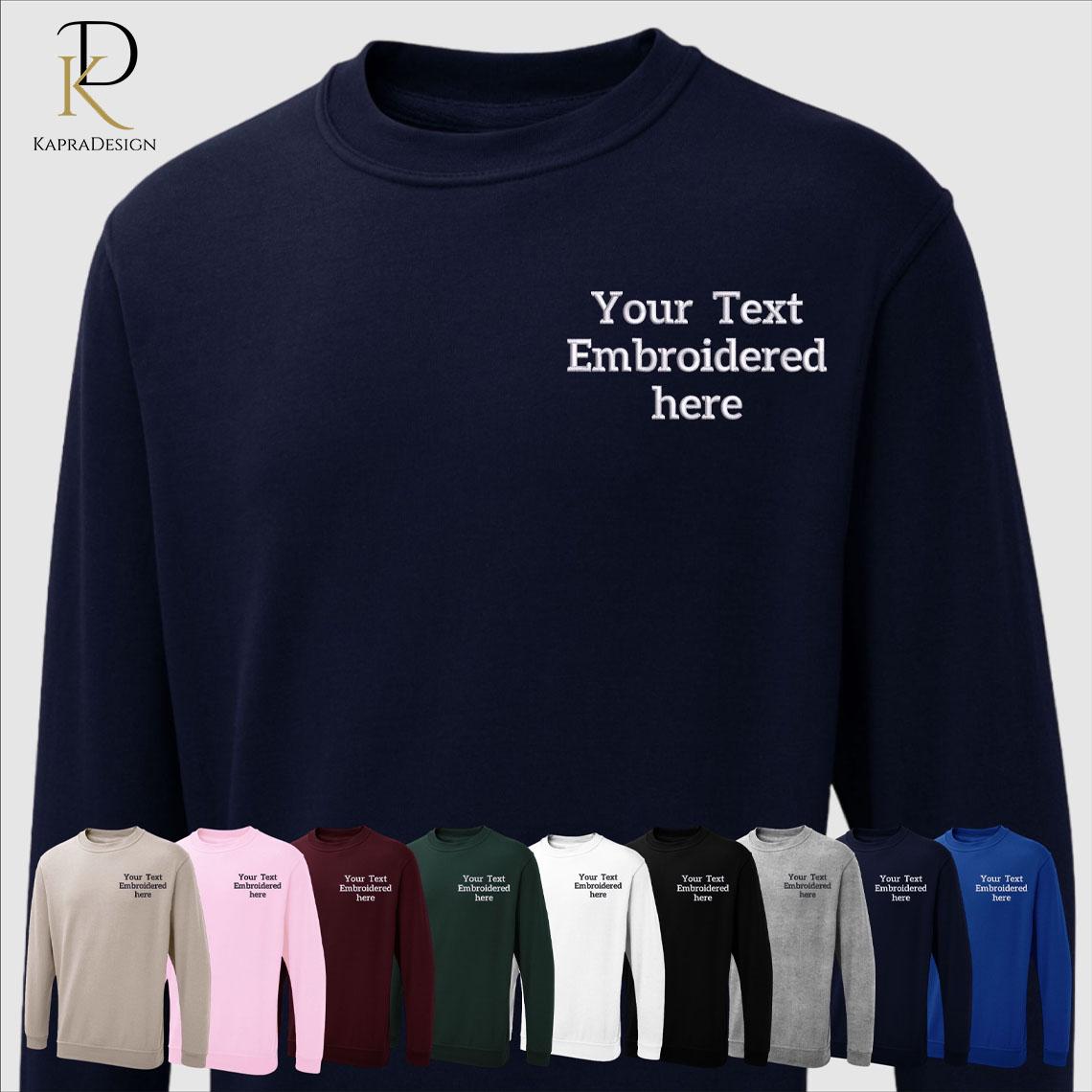 Felpa ricamata personalizzata, maglione con testo/logo personalizzato, maglione con marchio aziendale, girocollo con monogramma, uniforme della squadr