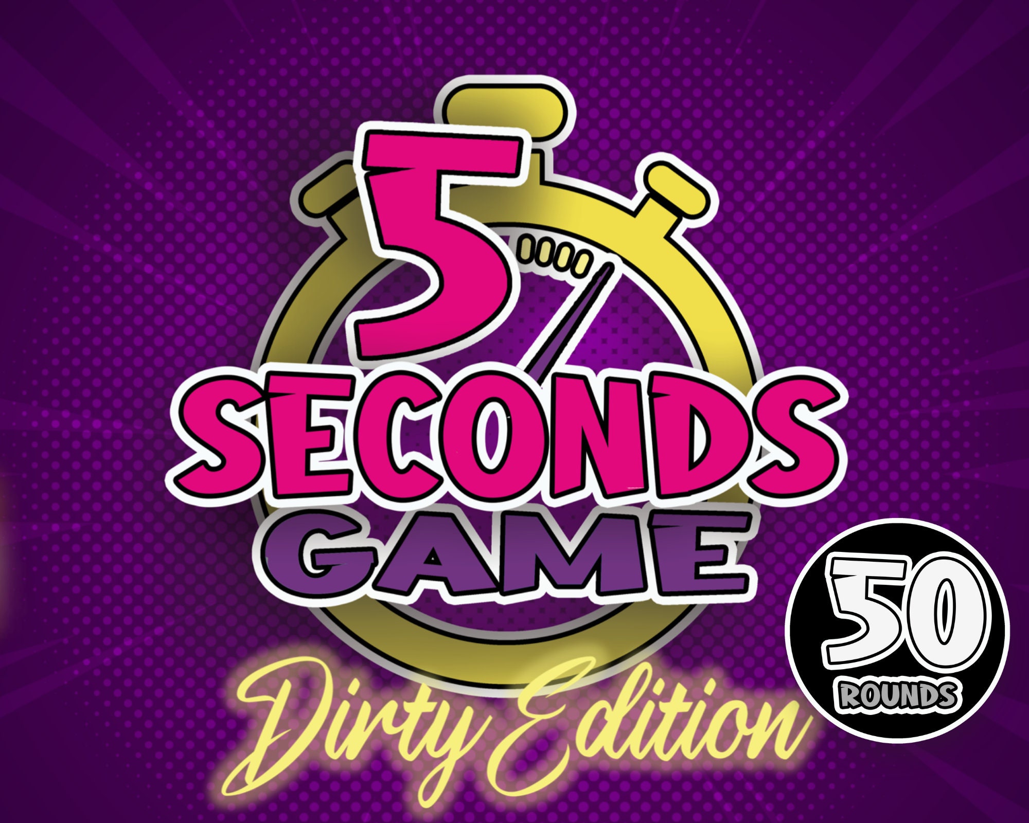 Gioco da 5 secondi / Edizione sporca / Gioco per feste per adulti / Gioco della regola dei 5 secondi / Gioco PowerPoint / Gioco appuntamento notturno