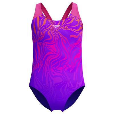 Speedo - Kid's Digital Placement Spliceashback - Badeanzug Gr 128 lila Image