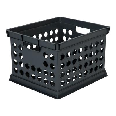 Sterilite 15 5/8" x 13 3/4" x 10 5/8" Black Storage Crate 16940906 - 6/Case