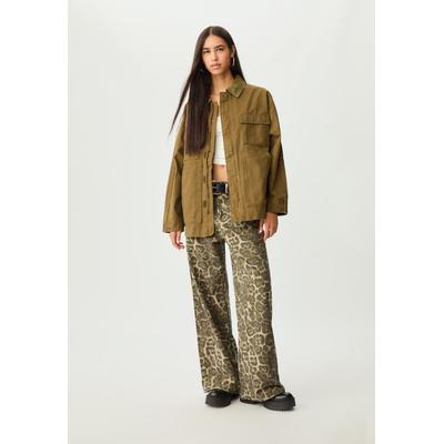 Stradivarius Contrast jacket with pockets Olive green XL
