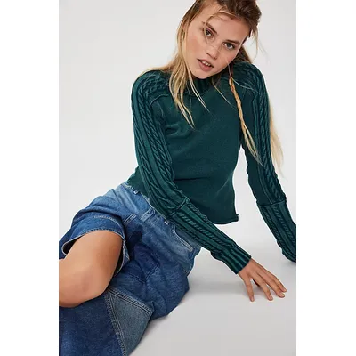 We The Free Breezy Swit Top at Free People in Seamoss, Size: Small