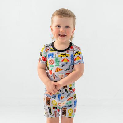 The Big Apple Two-Piece Short Sleeve & Shorts Pajama Set - 12-18 months