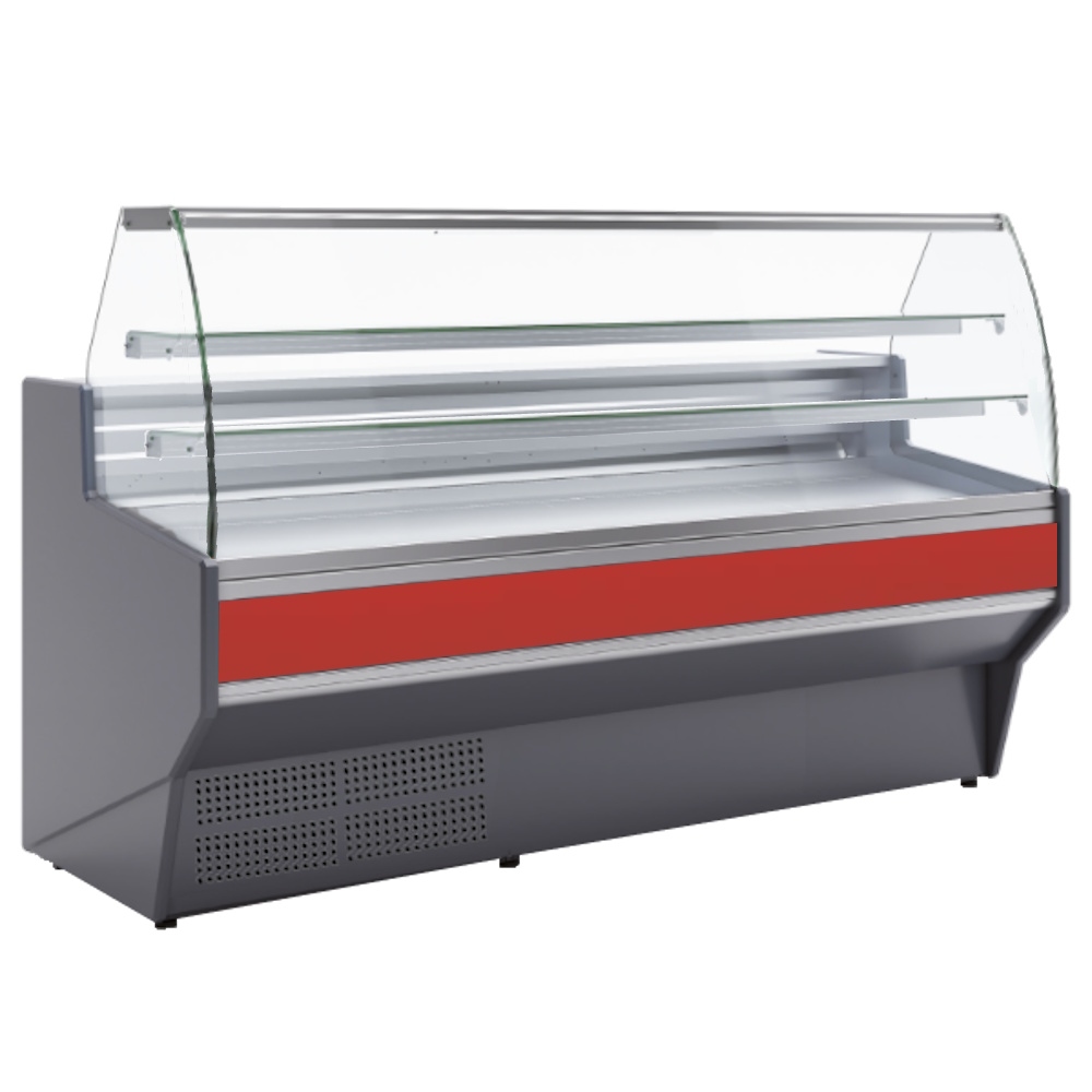 Vitrine-theke mit gebogenem glas für konditorei in rot - 1505x940x1300 mm - 1030 W 230/1V - 24P58159 Eurast Image