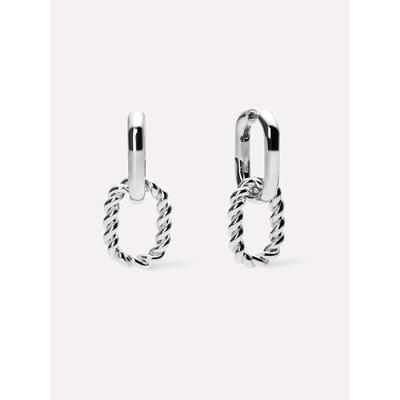 Women's Ash Double Hoop Earrings by Ana Luisa in Silver (Size OS)