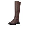 Stiefel REMONTE, Damen, Gr. 40, Varioschaft, braun, Leder, Lederimitat, Elastischer Einsatz, unifarben, klassisch, Schuhe, Langschaftstiefel, Stretchstiefel, mit herausnehmbarer Einlage