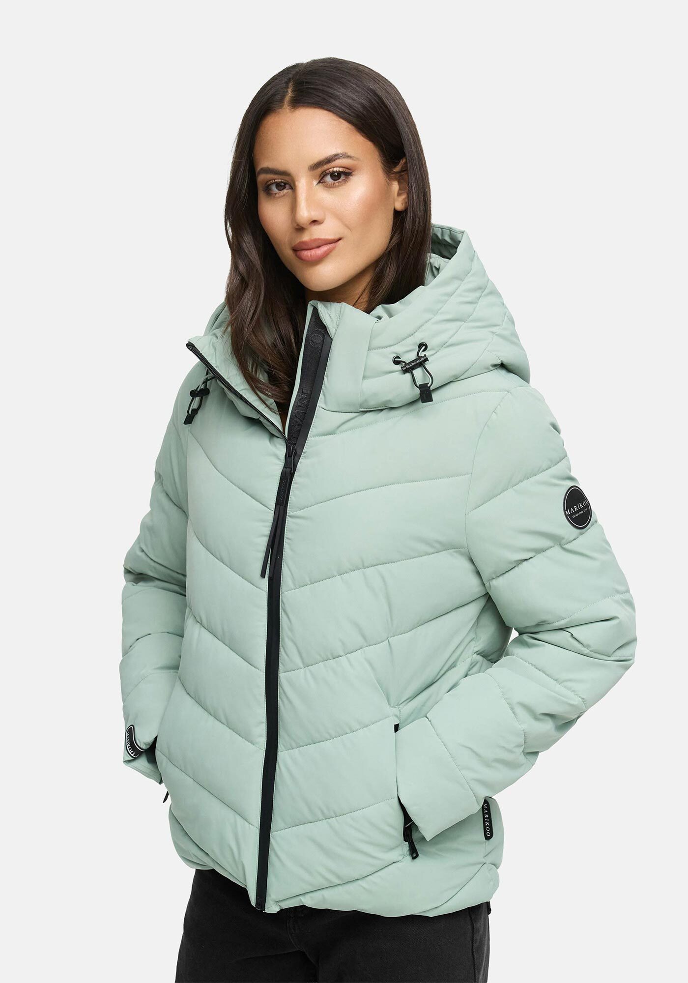 Winterjacke MARIKOO "Samuiaa XVI", Damen, Gr. M, smokey mint, Obermaterial: 100% Polyester; Futter: 100% Polyester; Wattierung: 100% Polyester; Ärmelfutter: 100% Polyester, Jacken, mit Kapuze Image