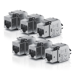 Primewire 6x Netzwerk-Adapter RJ-45 (Ethernet), Buchse zu Netzwerkkabel, CAT.6a Keystone Modul für LAN Kabel, RJ45 Buchse, feldkonfektionierbar Image