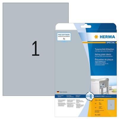Herma 10 Typenschild-Etiketten 210x297 mm Image