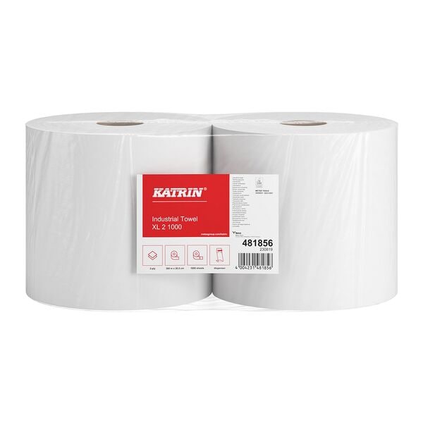 Katrin Putztuchrollen »XL 2 1000« 2-lagig 26,5/36 cm 1000 Blatt weiß, 26.5 cm Image