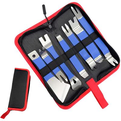 7pcs Car Repair Pry Plate Tools Auto Trim Removal Tool Kit Stainless Steel Fastener Removal for Car Door Clip Panel Audio Dashboard Dismantle