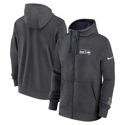 Seattle Seahawks Nike Club Full Zip Hoodie - Mens Image