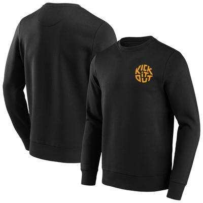 Kick It Out Slogan Graphic Crew Sweatshirt – Schwarz/Gold – Herren Image