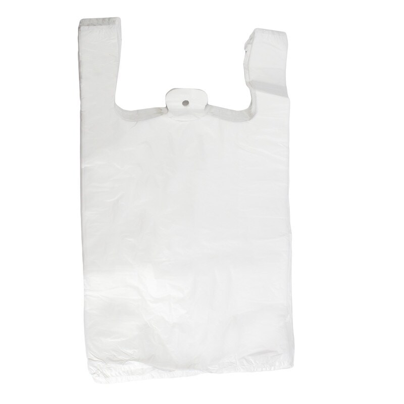 DayBays 500 Stk. Hemdchentragetaschen 30+16x52 cm HDPE weiß geblockt, reissfest