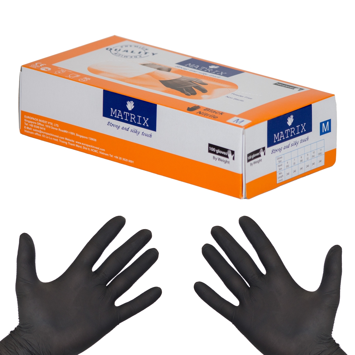 DayBays 20000 Stk. Nitril Einweghandschuhe Größe XL Schwarz Puderfrei Latexfrei Image