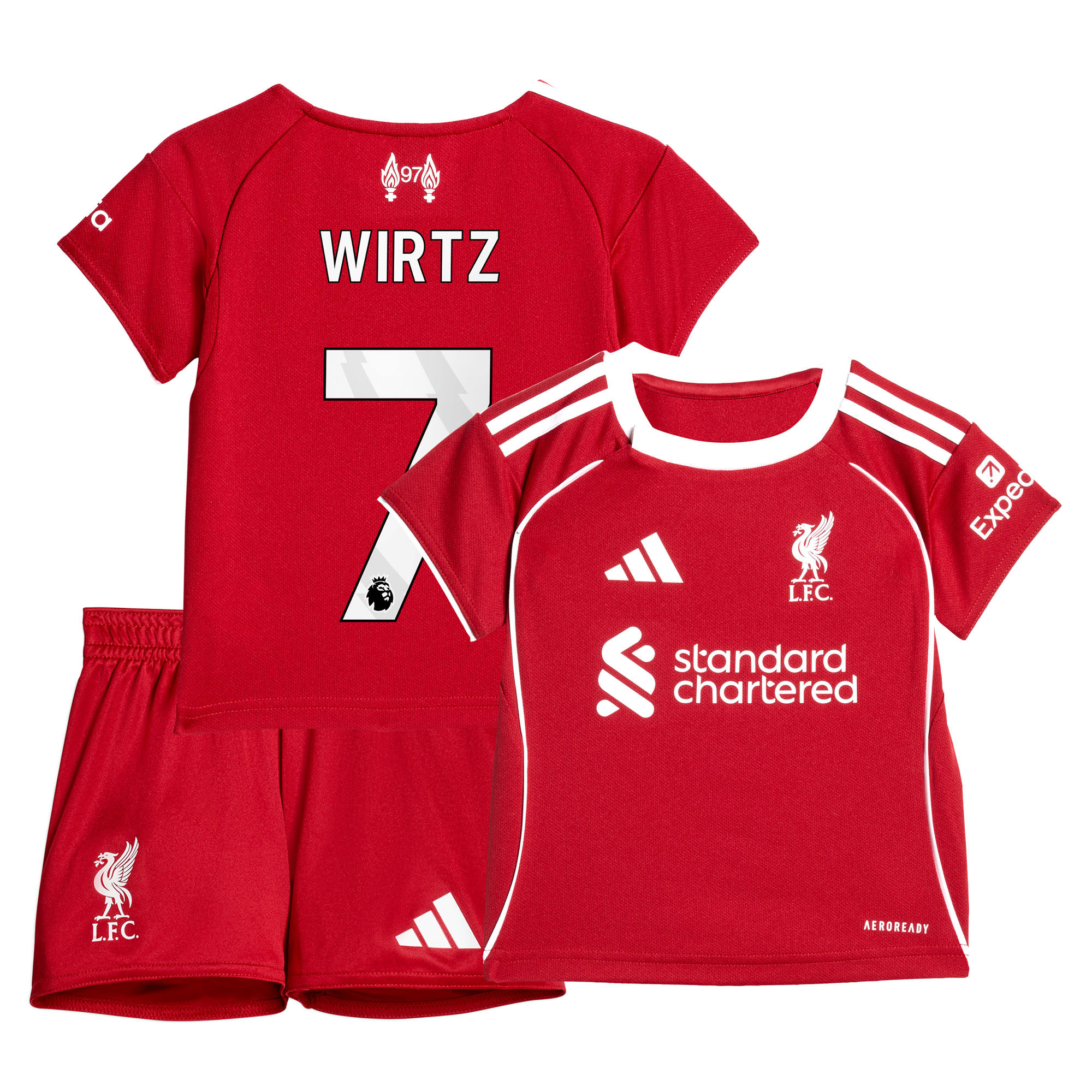 Liverpool adidas Mini-Heimsausrüstung 2025-26 - Baby mit Aufdruck Wirtz 7 Image