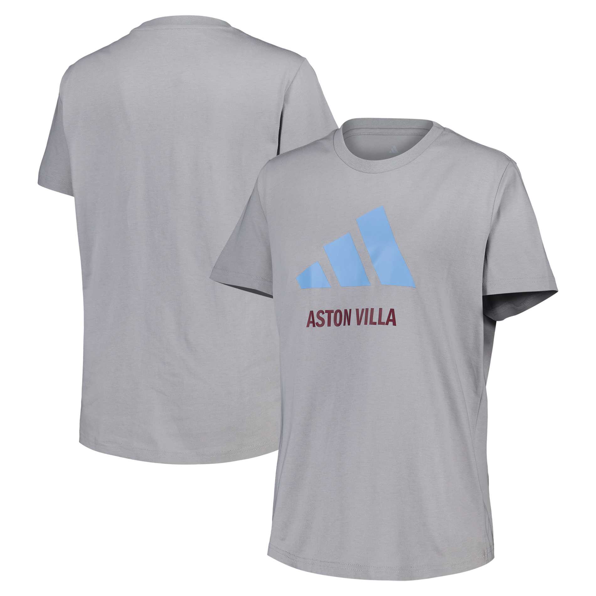 Aston Villa adidas Grafik-Logo-T-Shirt – Grau – Damen Image