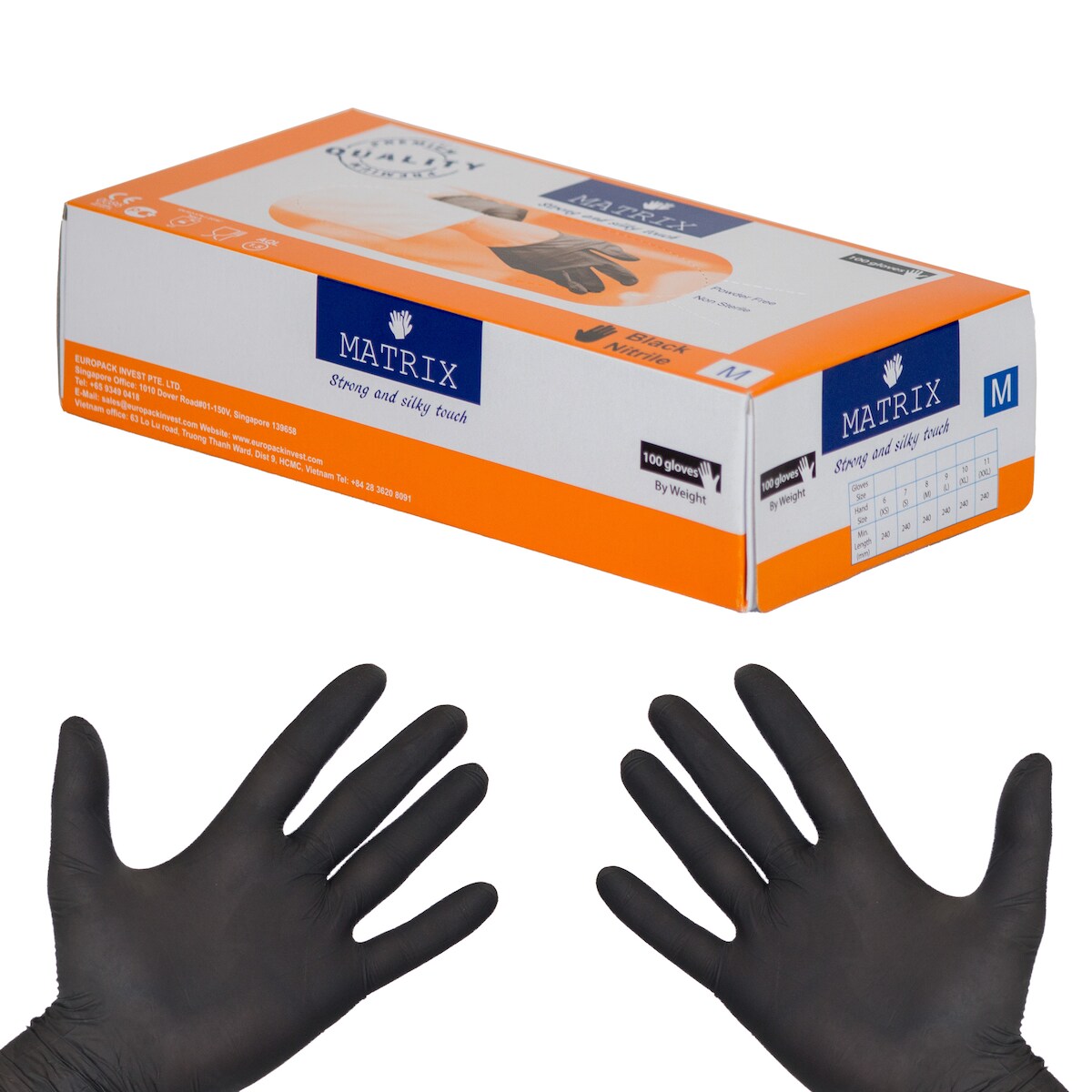 DayBays 10000 Stk. Nitril Einweghandschuhe Größe M Schwarz Puderfrei Latexfrei Image