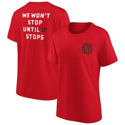Kick It Out Slogan Graphic T-Shirt – Rot/Schwarz – Damen Image
