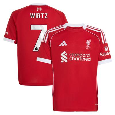 Liverpool adidas Heimtrikot 2025-26 - Kinder mit Aufdruck Wirtz 7 Image