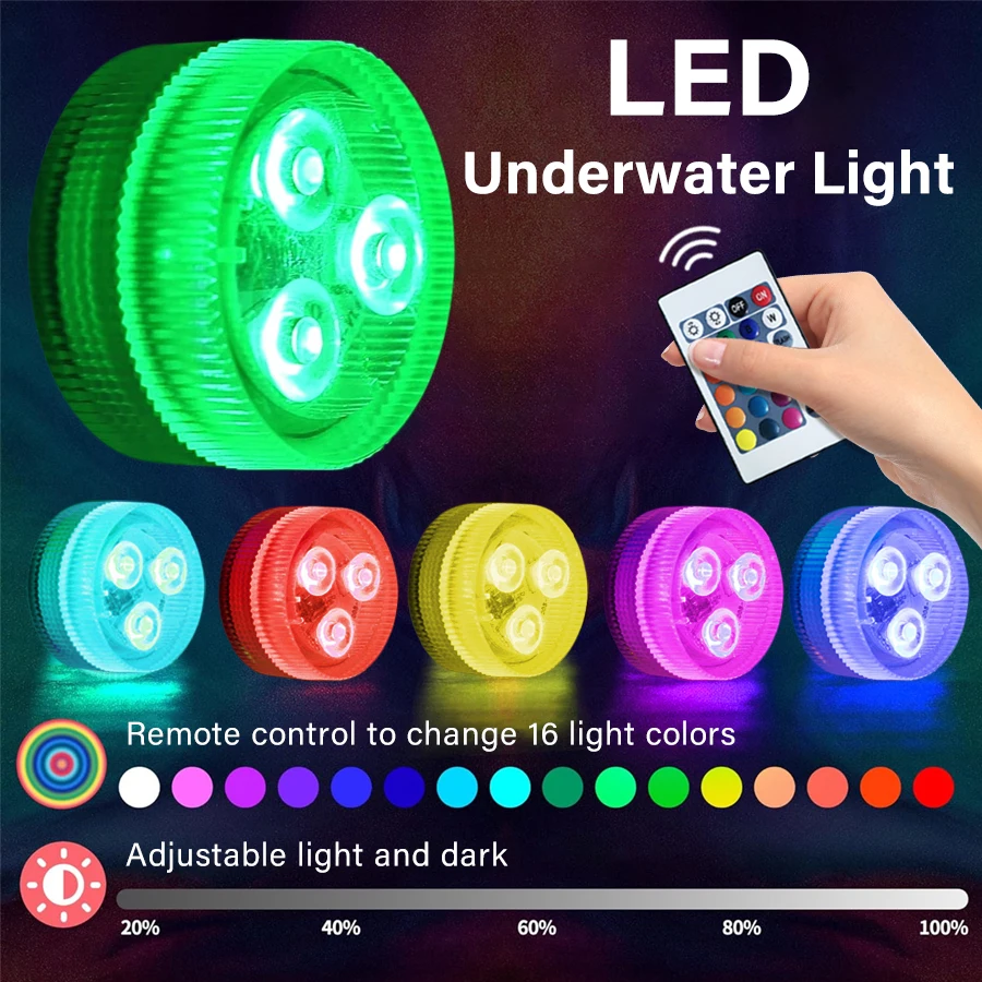Lumières de piscine extérieures rvb LED lumière sous-marine lumières de piscine portables éclairage de piscine Submersible accessoires de piscine