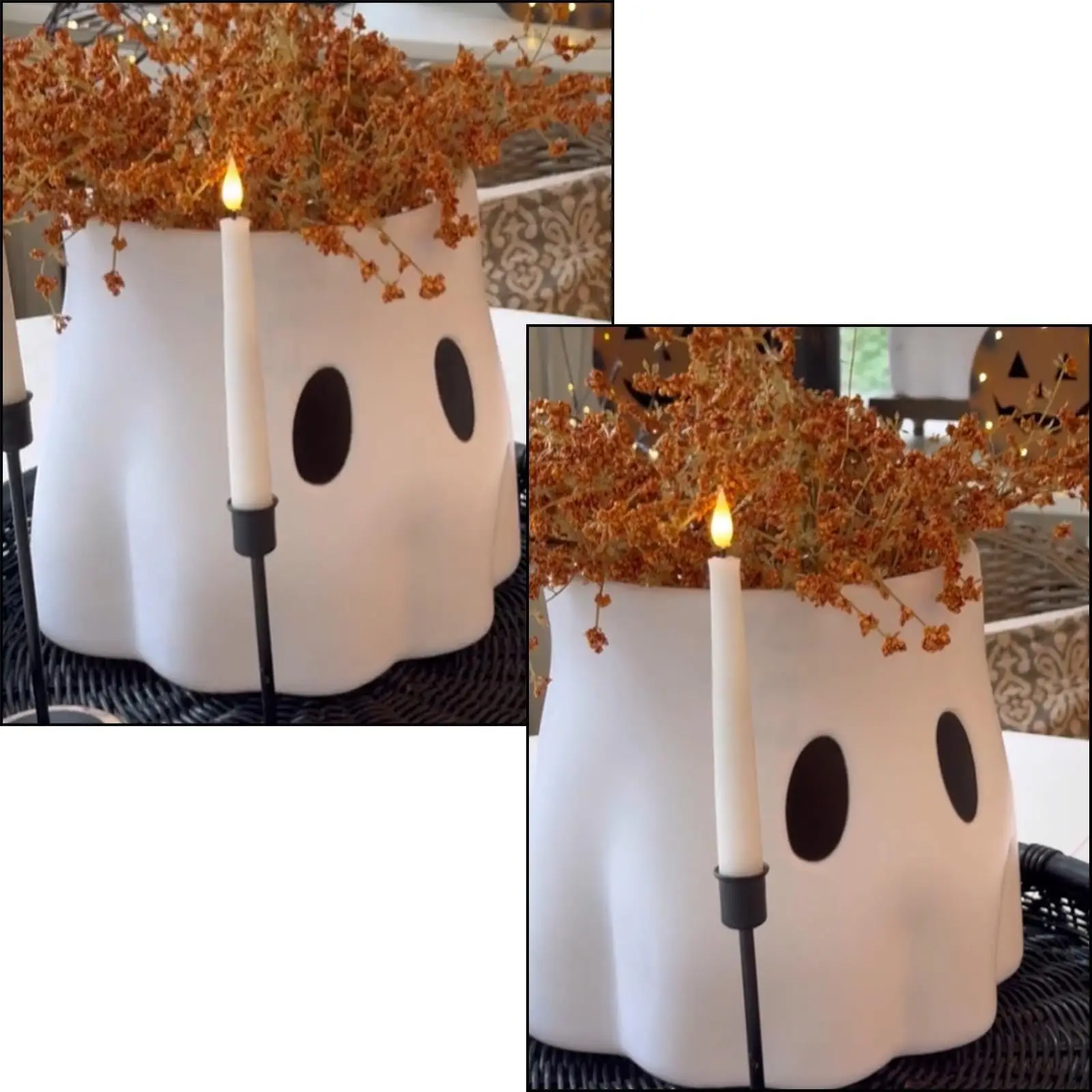 Geister-Eimer-Dekor, Pflanzgefäß, Halloween-Vase, Geister-Pflanzgefäß, Halloween-Eimer-Vase für drinnen und draußen, Garten, Heimdekoration Image