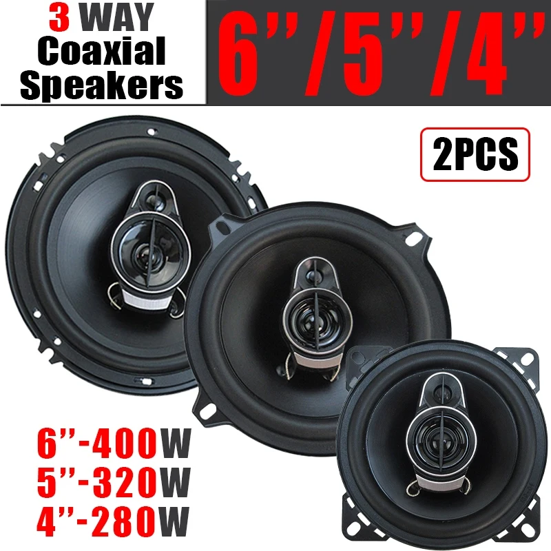 1 paar 4/5/6 Zoll 3-Wege Universal Auto HiFi Koaxial Lautsprecher 280 W/320 W/400 W Auto Musik Stereo Auto Tür Full Range Lautsprecher Woofer Image