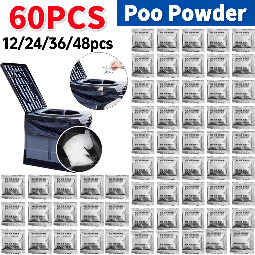 12–60 Stück Camping-Toiletten-Chemikalien, umweltfreundliches, saugfähiges Gel, Notfall-Toilette, Abfallbehandlung, tragbare Toilette für Outdoor-Camping, Wandern