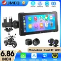 Navigazione GPS per moto da 6,86 pollici Carplay wireless Android Auto Dual Bluetooth IPX7 Supporto per monitor moto impermeabile DVR + TPMS