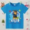 Paw Patrol T-shirt blu per ragazzi Anime Cartoon Cute Compleanno Abbigliamento Bambini Estate Moda Camicia a maniche corte Abbigliamento per bambini