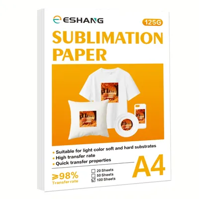 100 Sheets A4 Sublimation Paper Heat Transfer Paper for Inkjet Printer 125g Sublimation Blanks Paper Material DIY T-Shirts Mugs