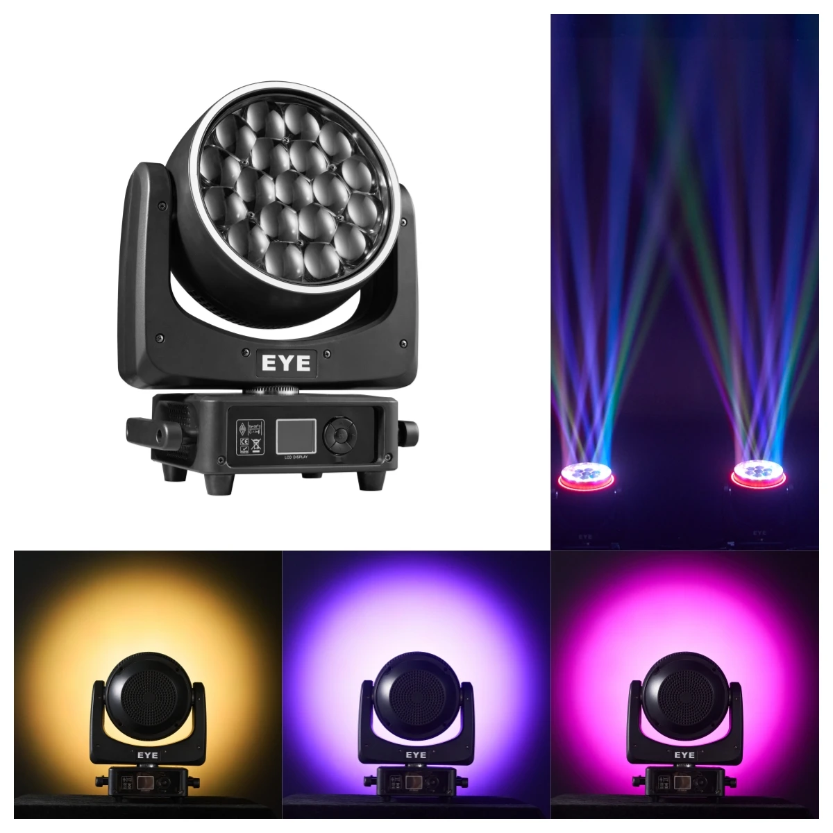 19x25W RGBW 4in1 LED Strahler Wash/Beam/Zoom, professionelle DJ/Bar Big Bee Eye LED Moving Head Disco Strobe Bühnenlichter