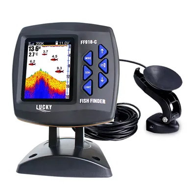 Color Screen Fish finder Color Screen Wired Fish Finder Dual Frequency 328ft/100m Water Depth Boat Fish Finder