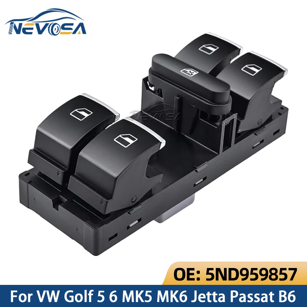 5ND 959857 Für VW Golf 5 6 GTI MK5 MK6 Jetta Tiguan Passat B6 CC Fabio Power Master Fenster Schalter Beifahrer Taste 7L6959855B Rot Image