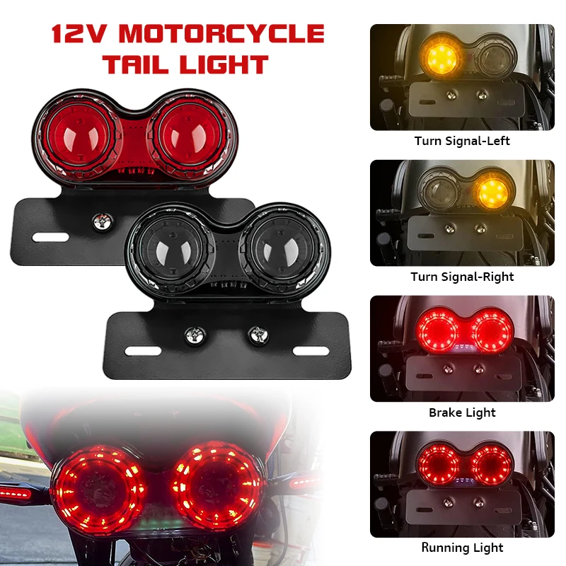 Fanale posteriore a LED universale per moto 12V Luci di stop posteriori Indicatori di direzione del motore per moto Lampade targa per BMW