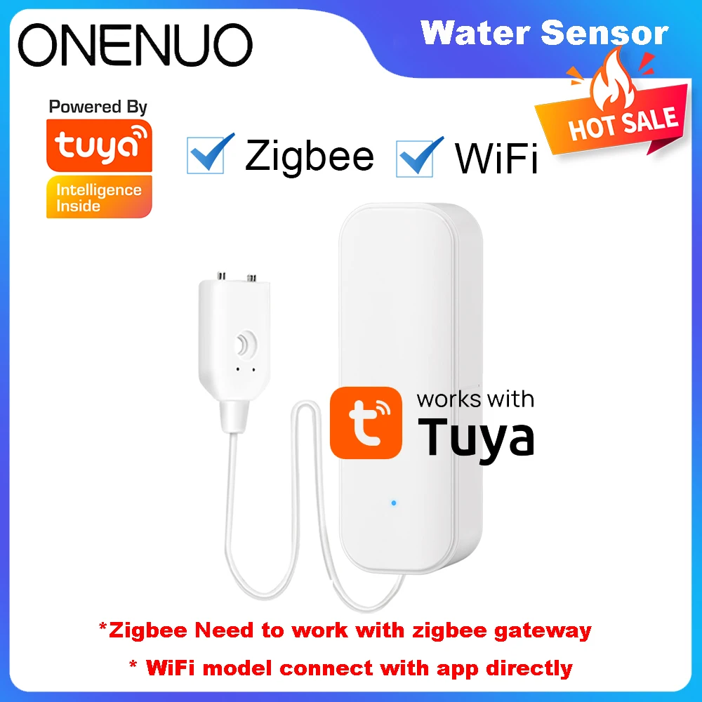 Tuya WiFi oder Zigbee Wasserstand Sensor Leckage Alarm Flut Leck Detektor Smart Home Leben APP Wasser Alarm Überlauf Alarm Sicherheit Image