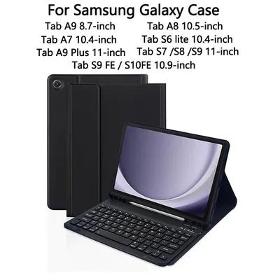 Case for Samsung Galaxy Tab A9 Plus A8 10.5 A7 10.4,Detachable Keyboard for Galaxy Tab S10 S9 FE 10.9 S7 S8 S9 11 S6 Lite 10.4