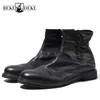 Italien Handgemachte Büroarbeit Männer Echtes Leder Stiefeletten Gothic Niet Punk Schuhe Motorrad Mann High Top Sicherheits Schuhe Botas